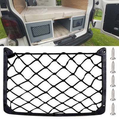 Framed Stretch Mesh Net Pocket Car Auto RV Trunk Motorhome Home Cargo Organization Storage For VW T5 T6 Fiat Ducato Ford Transit - Slobuy