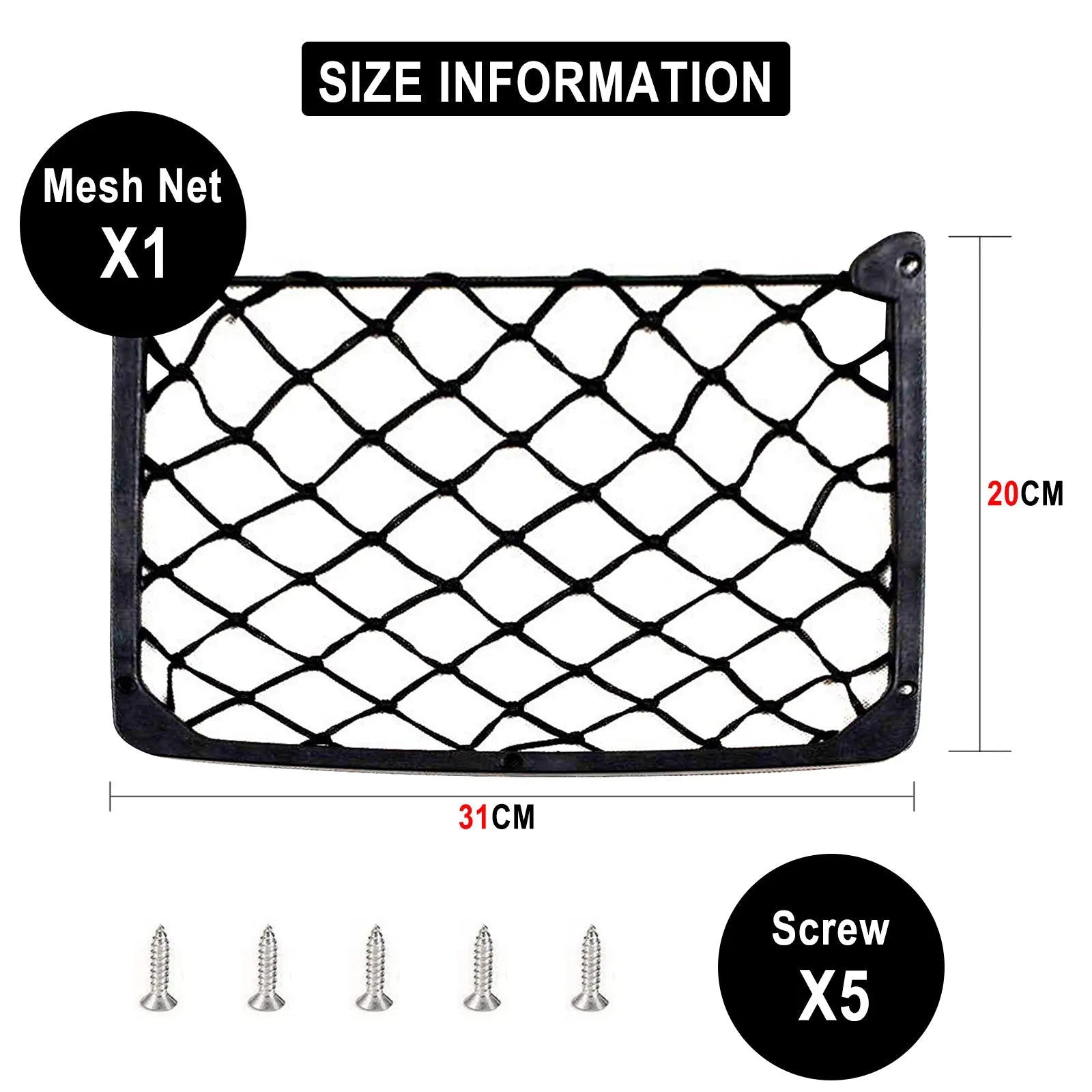 Framed Stretch Mesh Net Pocket Car Auto RV Trunk Motorhome Home Cargo Organization Storage For VW T5 T6 Fiat Ducato Ford Transit - Slobuy