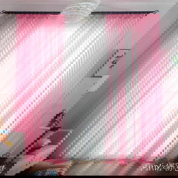 Free Customization Sheer Tulle Curtains Shading Heat Insulation Pure Color Rod Pocket for Bedroom Living Room Voile Window - Slobuy