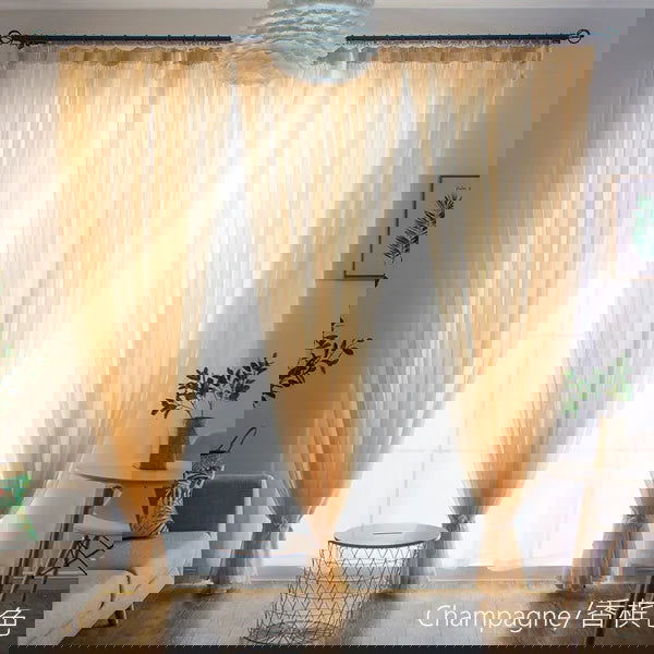 Free Customization Sheer Tulle Curtains Shading Heat Insulation Pure Color Rod Pocket for Bedroom Living Room Voile Window - Slobuy