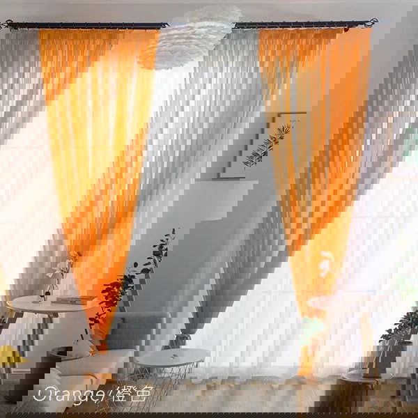 Free Customization Sheer Tulle Curtains Shading Heat Insulation Pure Color Rod Pocket for Bedroom Living Room Voile Window - Slobuy