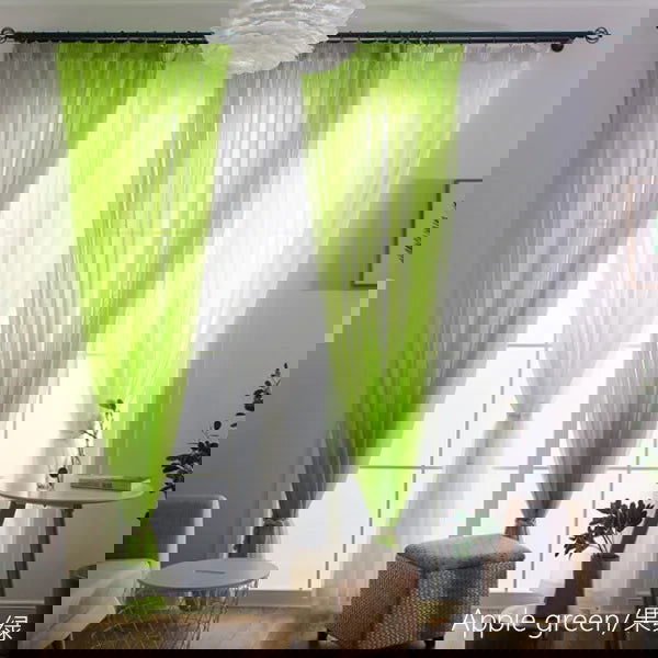 Free Customization Sheer Tulle Curtains Shading Heat Insulation Pure Color Rod Pocket for Bedroom Living Room Voile Window - Slobuy