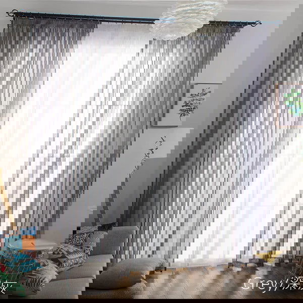 Free Customization Sheer Tulle Curtains Shading Heat Insulation Pure Color Rod Pocket for Bedroom Living Room Voile Window - Slobuy