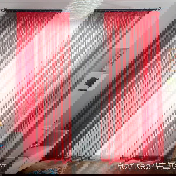Free Customization Sheer Tulle Curtains Shading Heat Insulation Pure Color Rod Pocket for Bedroom Living Room Voile Window - Slobuy
