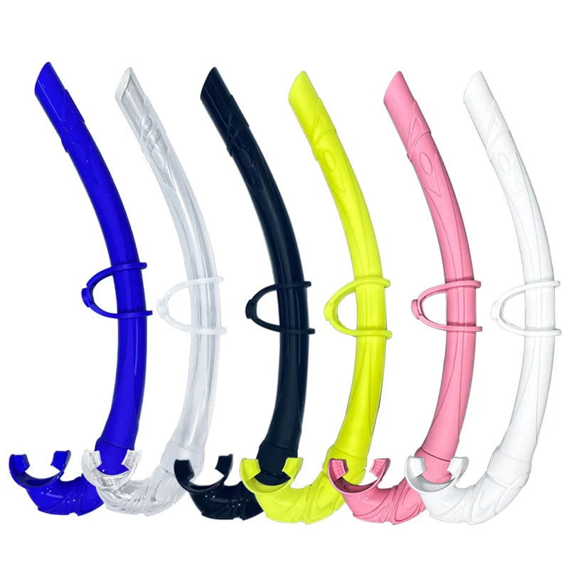 Free full silicone snorkel can be folded arc-bite soft comfortable swimming snorkel - Slobuy