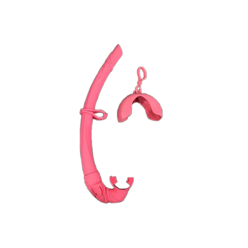 Free full silicone snorkel can be folded arc-bite soft comfortable swimming snorkel - Slobuy
