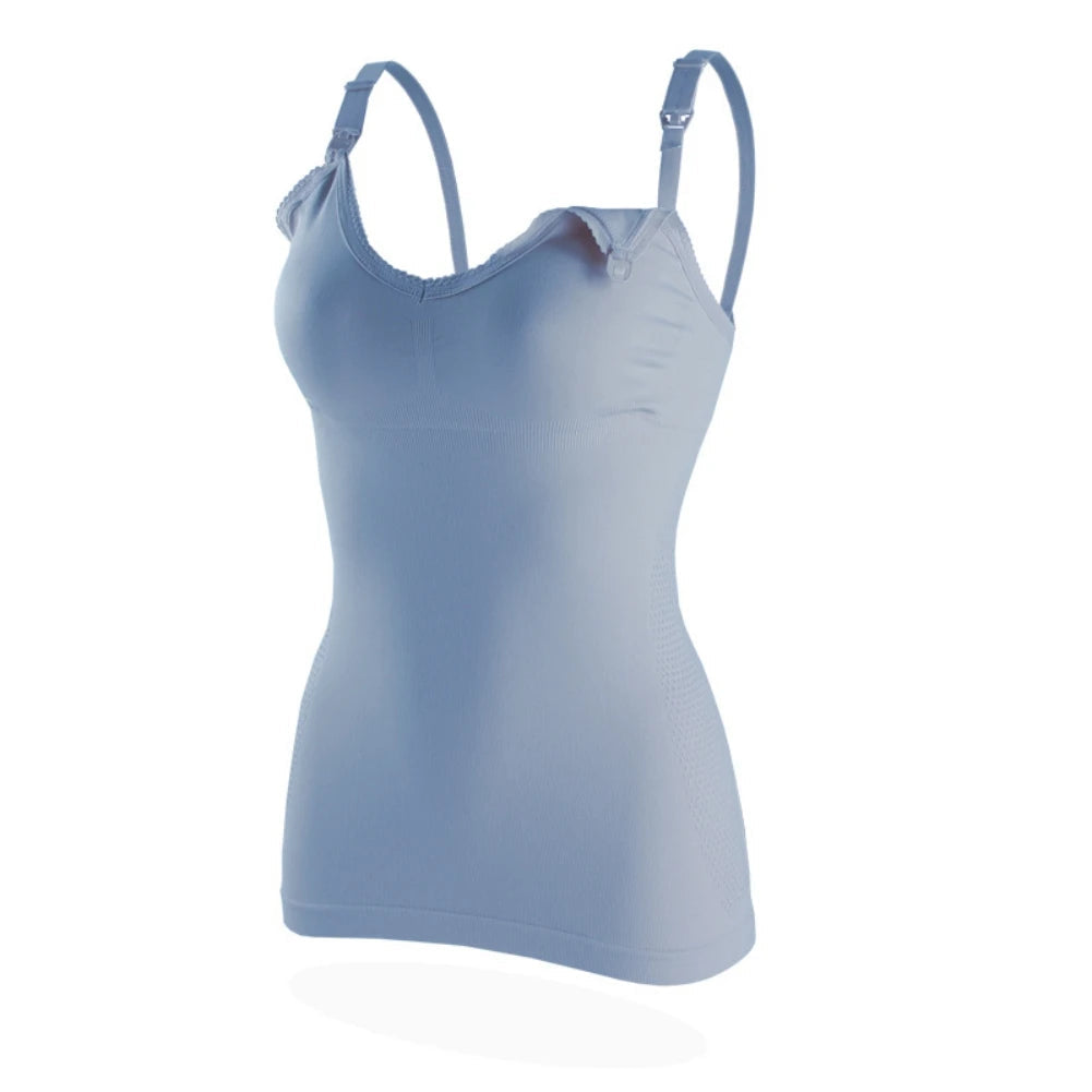 Front Open Buckle Summer Solid Sleeveless Nursing Clothes Women Pregnant Tank Top Maternity Clothing Breastfeeding Vest - Slobuy