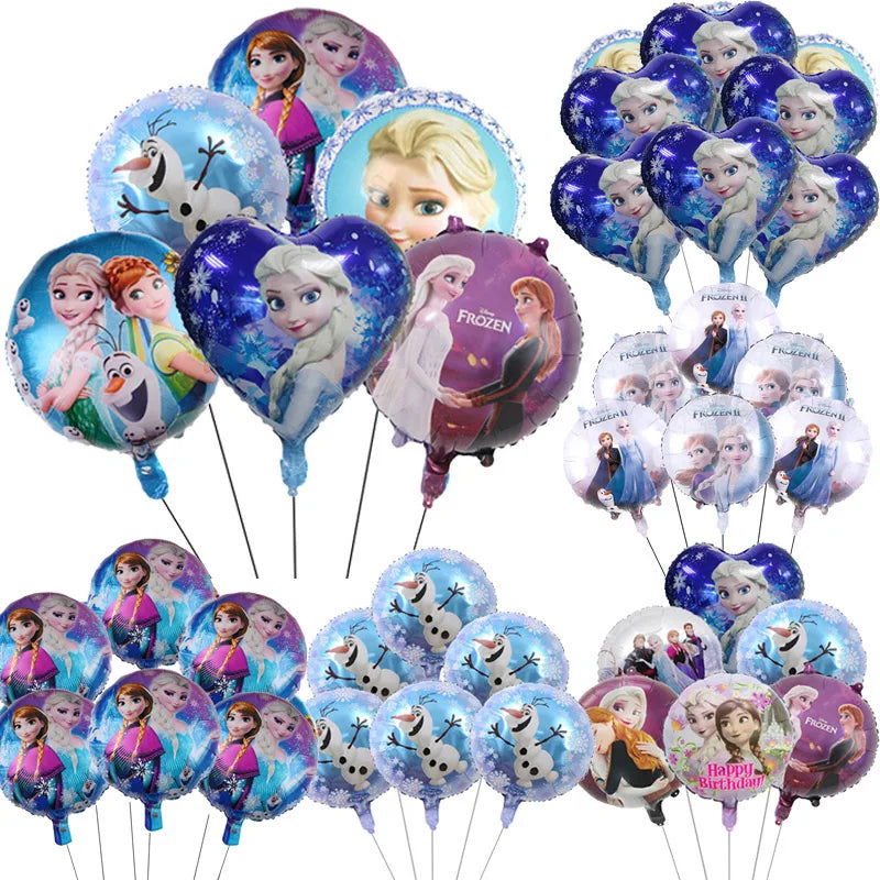 Frozen Anna Elsa Princess Birthday Party Decorations Kids Disposable Tableware Plates Cups Napkins Balloons Baby Shower Supplies - Slobuy