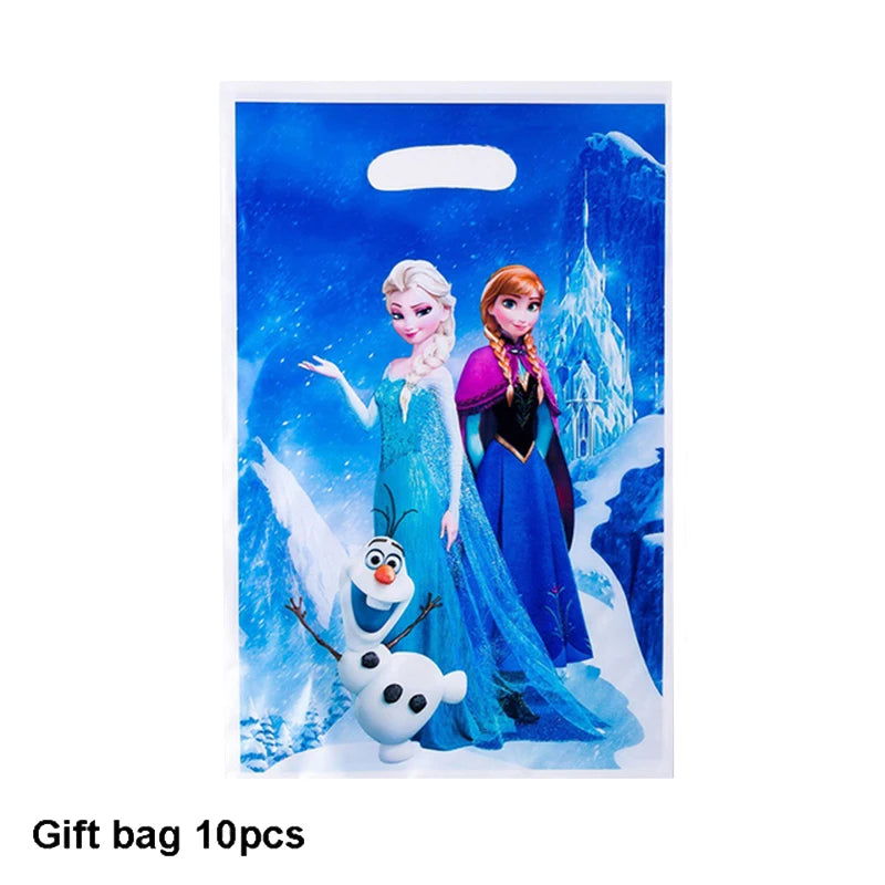 Frozen Anna Elsa Princess Birthday Party Decorations Kids Disposable Tableware Plates Cups Napkins Balloons Baby Shower Supplies - Slobuy