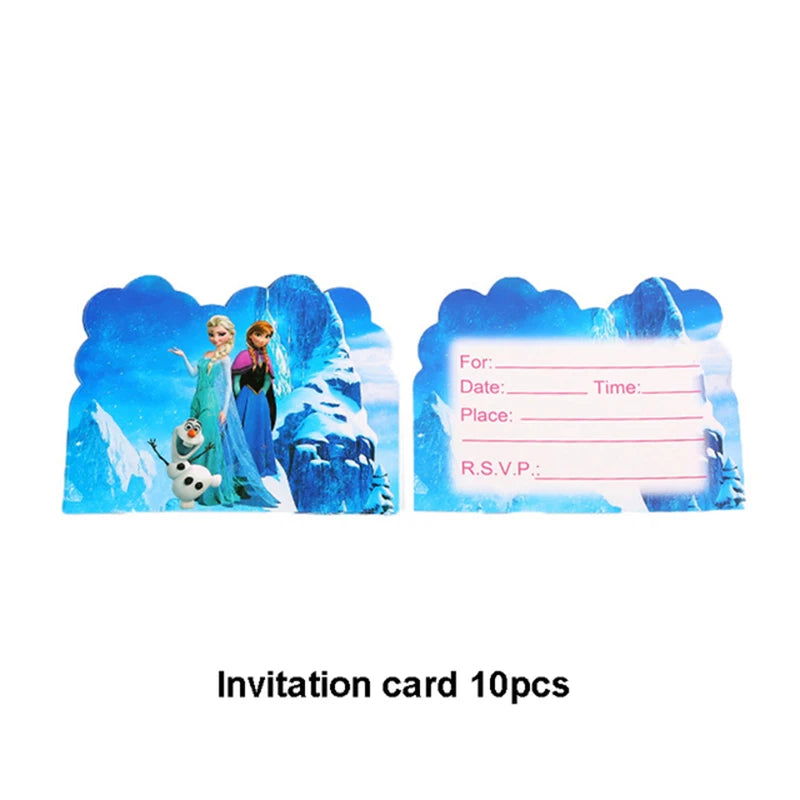 Frozen Anna Elsa Princess Birthday Party Decorations Kids Disposable Tableware Plates Cups Napkins Balloons Baby Shower Supplies - Slobuy