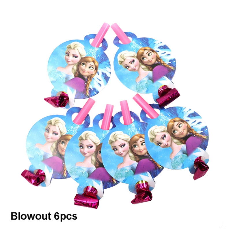 Frozen Anna Elsa Princess Birthday Party Decorations Kids Disposable Tableware Plates Cups Napkins Balloons Baby Shower Supplies - Slobuy