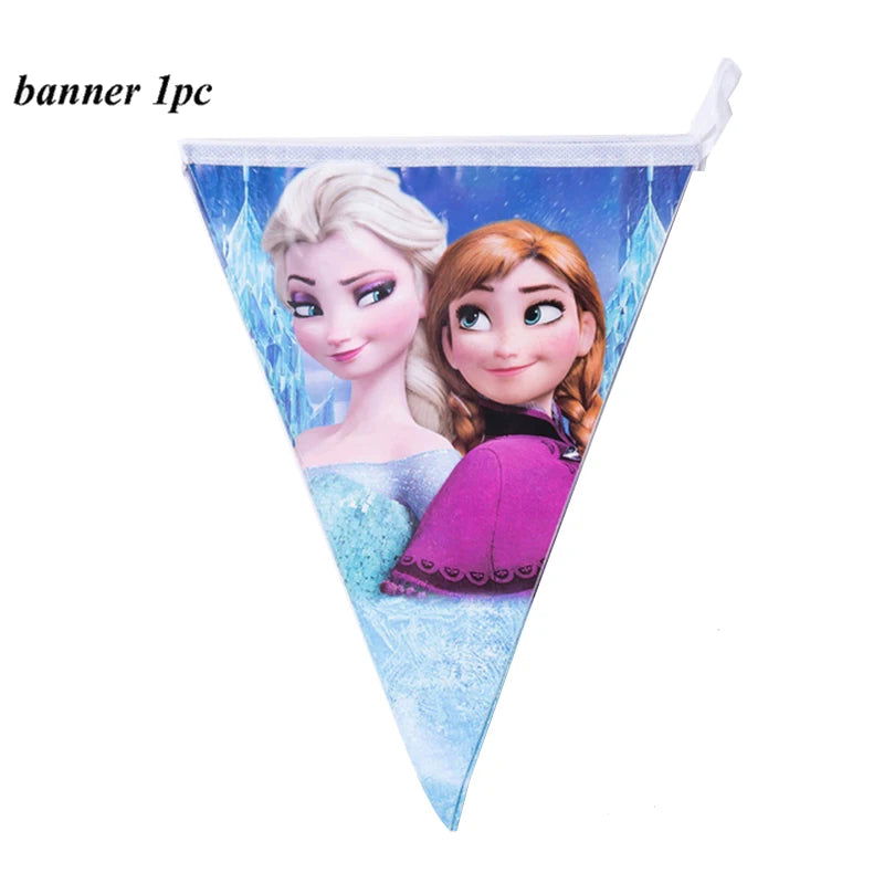 Frozen Anna Elsa Princess Birthday Party Decorations Kids Disposable Tableware Plates Cups Napkins Balloons Baby Shower Supplies - Slobuy