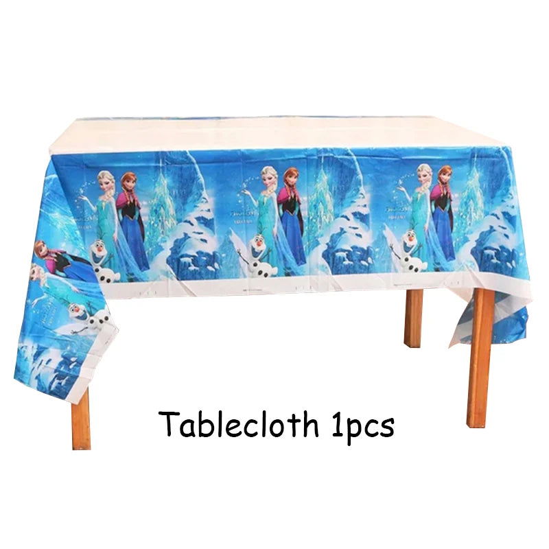 Frozen Anna Elsa Princess Birthday Party Decorations Kids Disposable Tableware Plates Cups Napkins Balloons Baby Shower Supplies - Slobuy