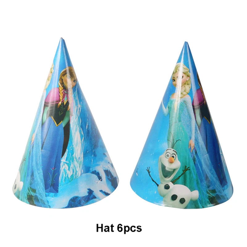 Frozen Anna Elsa Princess Birthday Party Decorations Kids Disposable Tableware Plates Cups Napkins Balloons Baby Shower Supplies - Slobuy