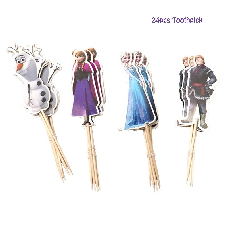 Frozen Anna Elsa Princess Birthday Party Decorations Kids Disposable Tableware Plates Cups Napkins Balloons Baby Shower Supplies - Slobuy