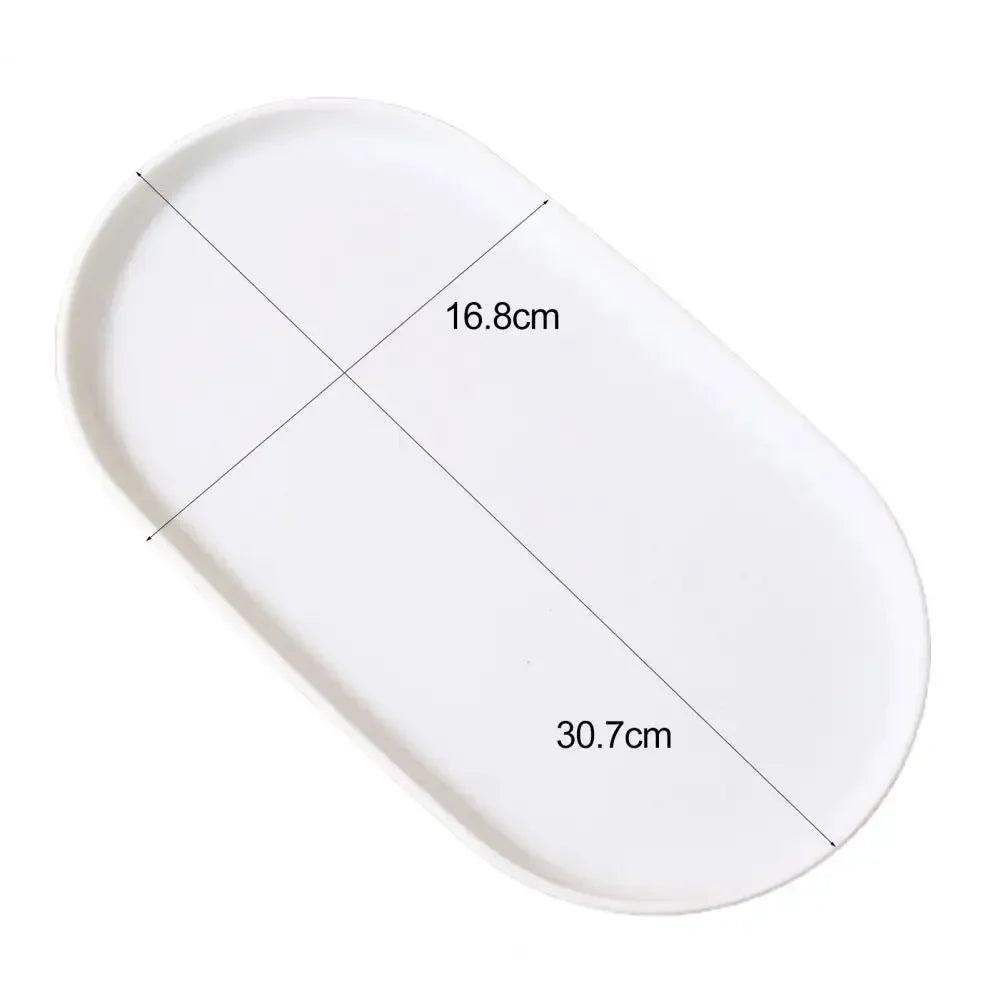 Fruit Plate Dessert Tray Stackable Oval Food Serving Tray Free Bone Dish Snack Plate Reusable Smooth Edge Food Plate for Kitchen - Slobuy