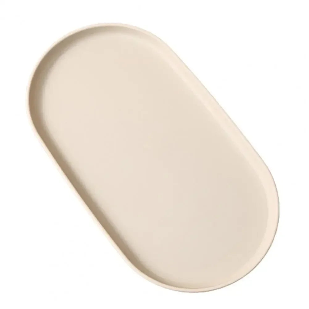 Fruit Plate Dessert Tray Stackable Oval Food Serving Tray Free Bone Dish Snack Plate Reusable Smooth Edge Food Plate for Kitchen - Slobuy