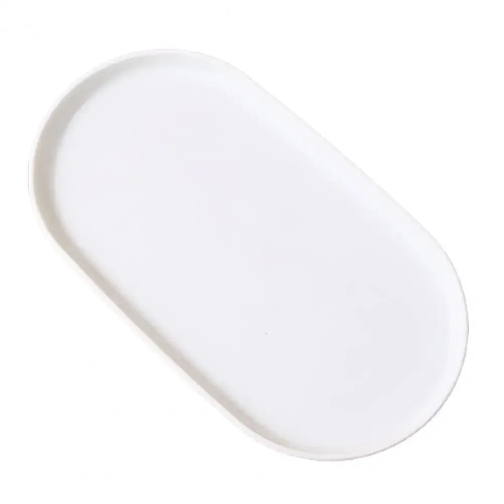 Fruit Plate Dessert Tray Stackable Oval Food Serving Tray Free Bone Dish Snack Plate Reusable Smooth Edge Food Plate for Kitchen - Slobuy