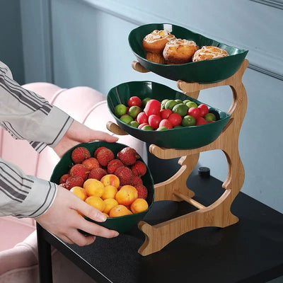 Fruit Plate Snack Plate European-style High-end Internet-famous Display Plate Modern Creative Living Room Household Multi-layer - Slobuy
