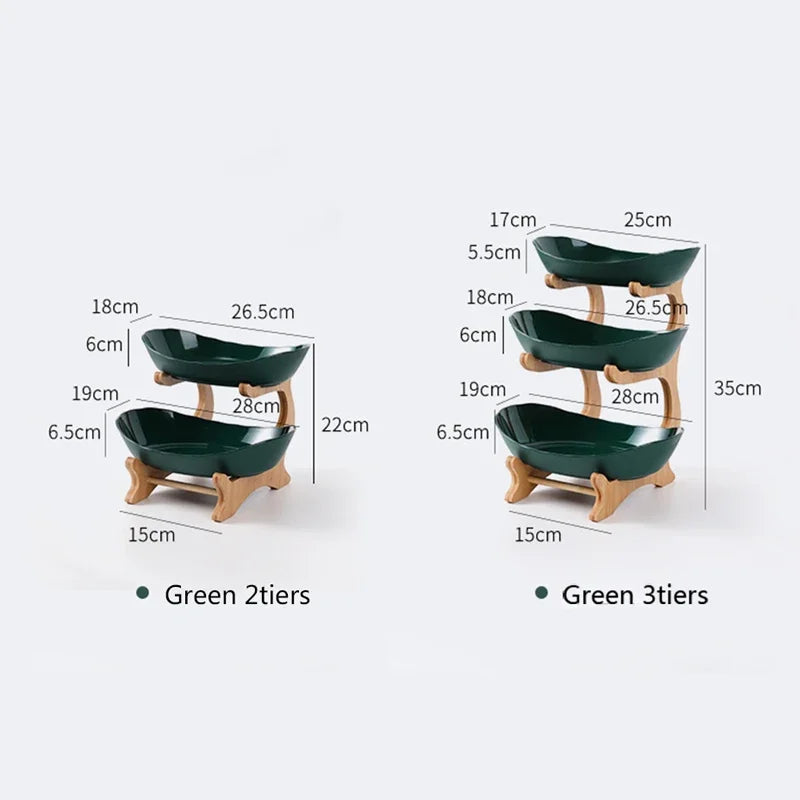 Fruit Plate Snack Plate European-style High-end Internet-famous Display Plate Modern Creative Living Room Household Multi-layer - Slobuy