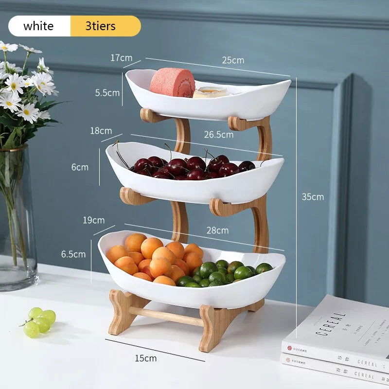 Fruit Plate Snack Plate European-style High-end Internet-famous Display Plate Modern Creative Living Room Household Multi-layer - Slobuy