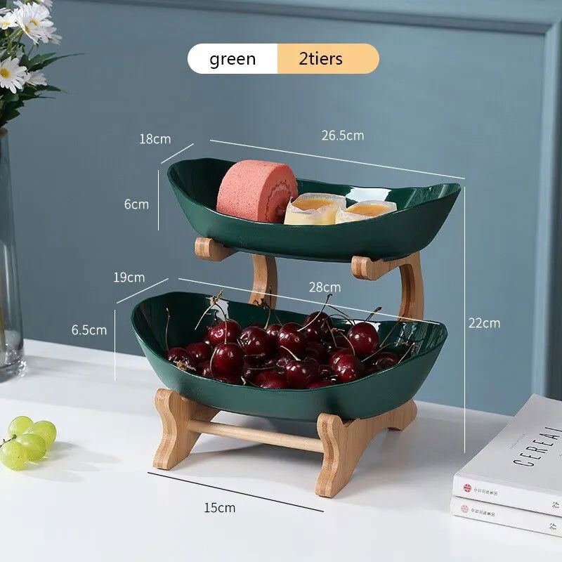 Fruit Plate Snack Plate European-style High-end Internet-famous Display Plate Modern Creative Living Room Household Multi-layer - Slobuy