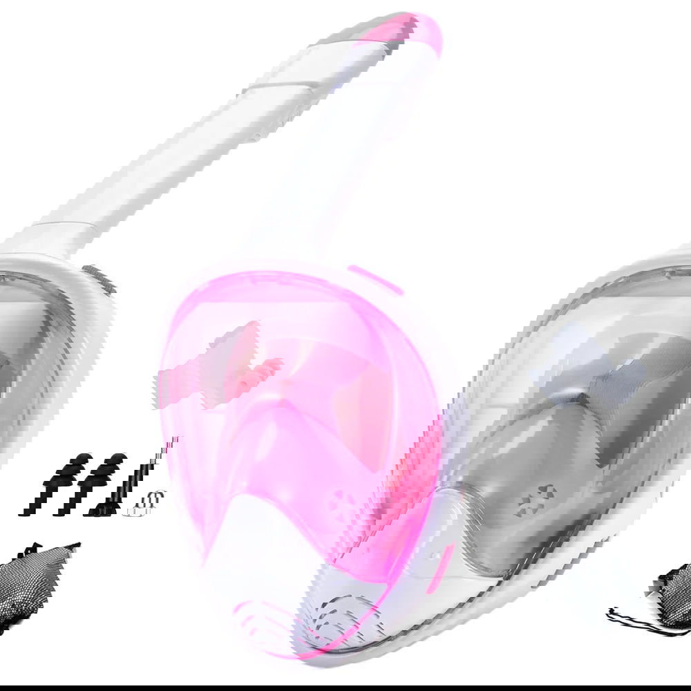 Full Face Snorkel Mask with Detachable Camera Mount,Snorkeling Swimming Diving Mask Wide View Anti-Fog Anti-Leak for Adult Kids - Slobuy