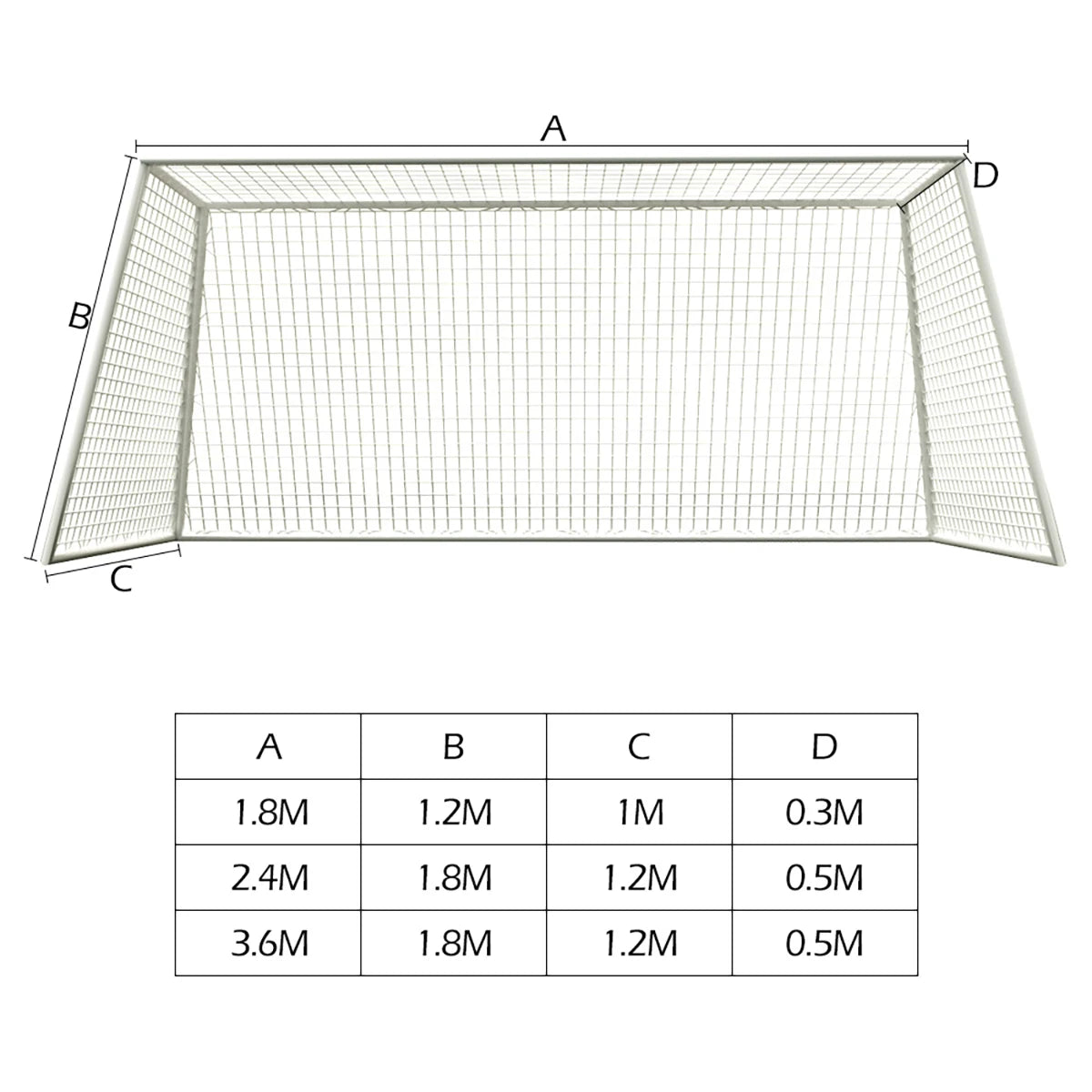Full Size Football Net For Soccer Goal Post Junior Sports Training 1.8M X 1.2M 2.4M X 1.8M 3.6M X 1.8M Football Net High Qual - Slobuy