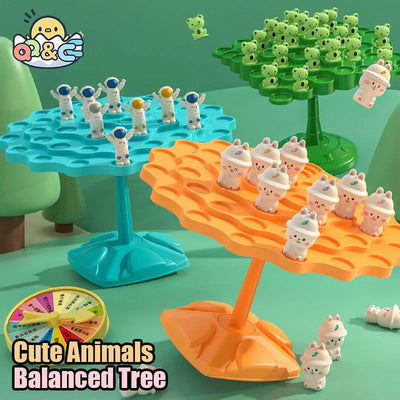 Fun Frog Balance Tree Children Montessori Math Toys Balancing Board Game Parent-child Interaction Tabletop Balance Game Toy Gift - Slobuy