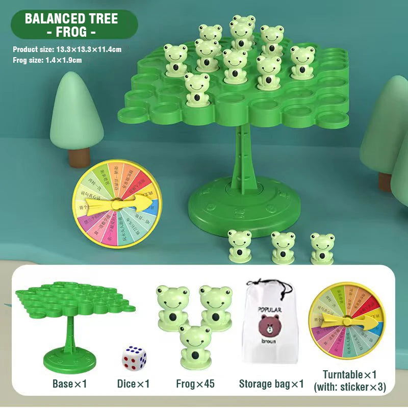 Fun Frog Balance Tree Children Montessori Math Toys Balancing Board Game Parent-child Interaction Tabletop Balance Game Toy Gift - Slobuy