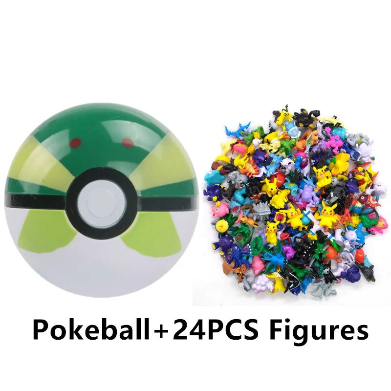 Funny Joy Pokemoning Toys 7Cm Elf Ball 2-3cm Anime Action PokeBall Figures Monster Toy Model Dolls Children Christmas Gift - Slobuy