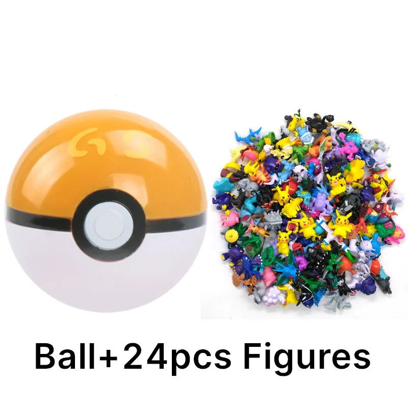 Funny Joy Pokemoning Toys 7Cm Elf Ball 2-3cm Anime Action PokeBall Figures Monster Toy Model Dolls Children Christmas Gift - Slobuy