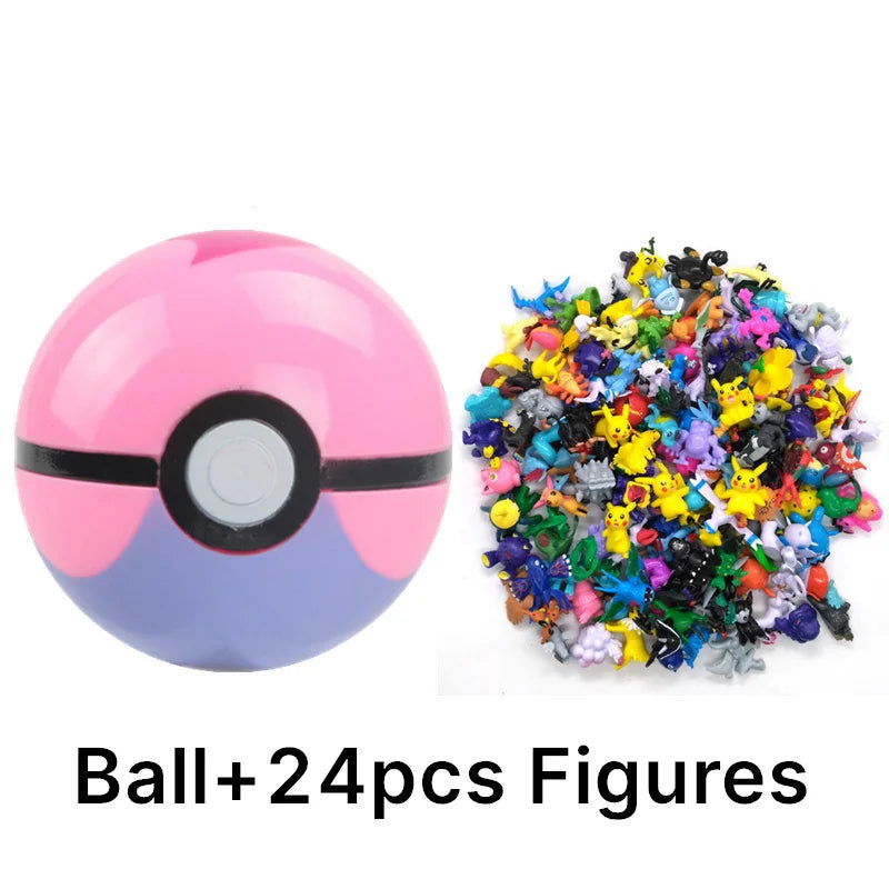 Funny Joy Pokemoning Toys 7Cm Elf Ball 2-3cm Anime Action PokeBall Figures Monster Toy Model Dolls Children Christmas Gift - Slobuy