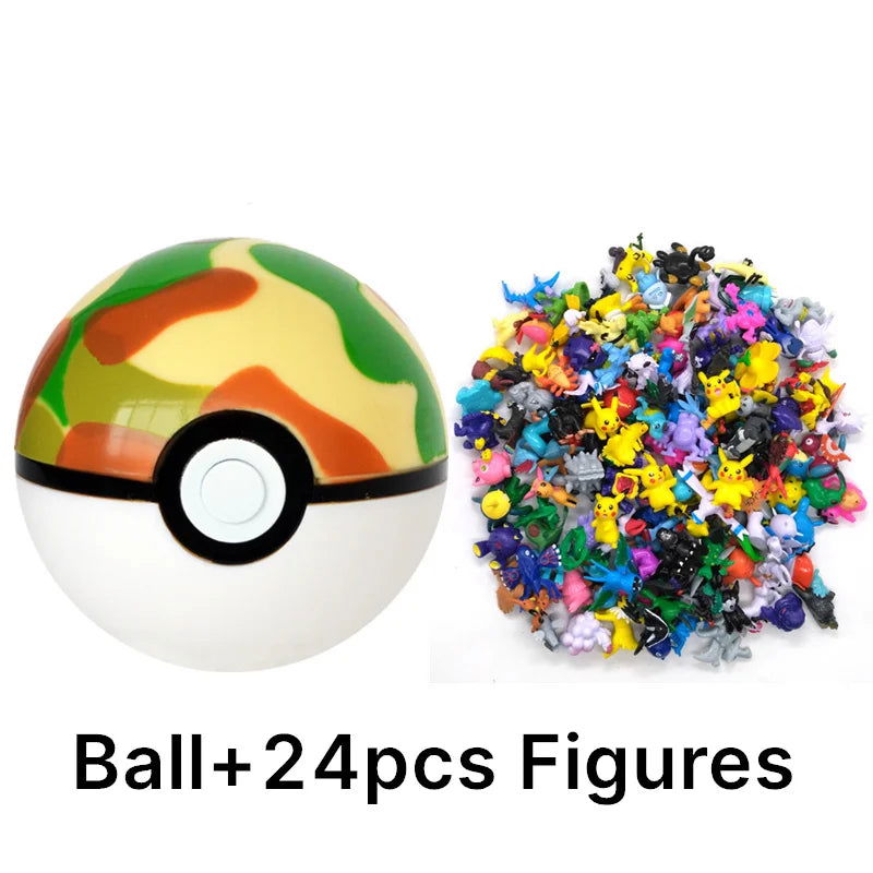 Funny Joy Pokemoning Toys 7Cm Elf Ball 2-3cm Anime Action PokeBall Figures Monster Toy Model Dolls Children Christmas Gift - Slobuy