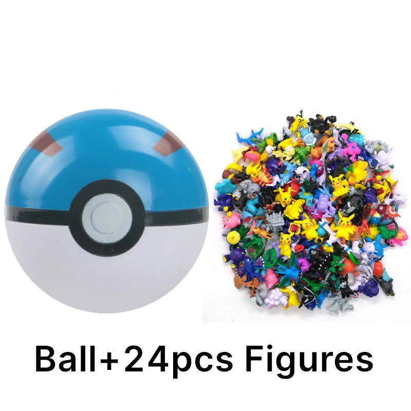 Funny Joy Pokemoning Toys 7Cm Elf Ball 2-3cm Anime Action PokeBall Figures Monster Toy Model Dolls Children Christmas Gift - Slobuy
