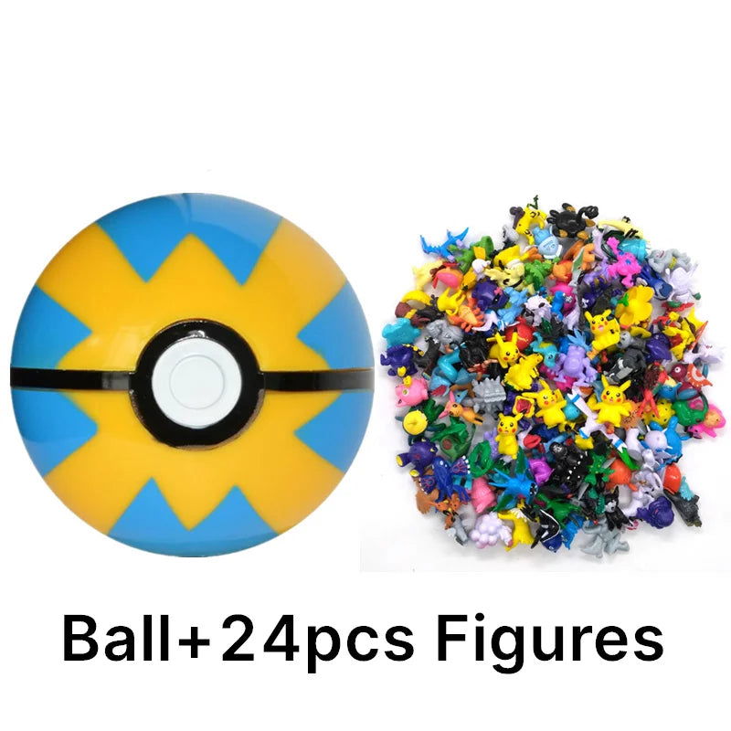 Funny Joy Pokemoning Toys 7Cm Elf Ball 2-3cm Anime Action PokeBall Figures Monster Toy Model Dolls Children Christmas Gift - Slobuy