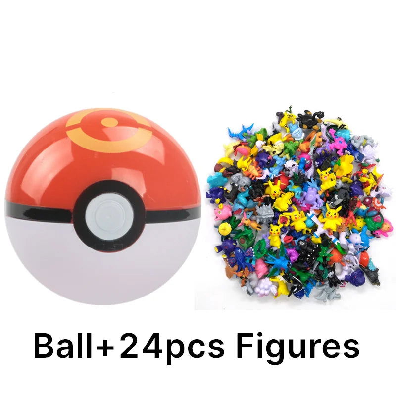 Funny Joy Pokemoning Toys 7Cm Elf Ball 2-3cm Anime Action PokeBall Figures Monster Toy Model Dolls Children Christmas Gift - Slobuy