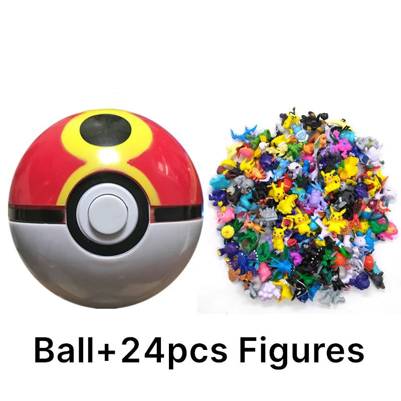 Funny Joy Pokemoning Toys 7Cm Elf Ball 2-3cm Anime Action PokeBall Figures Monster Toy Model Dolls Children Christmas Gift - Slobuy