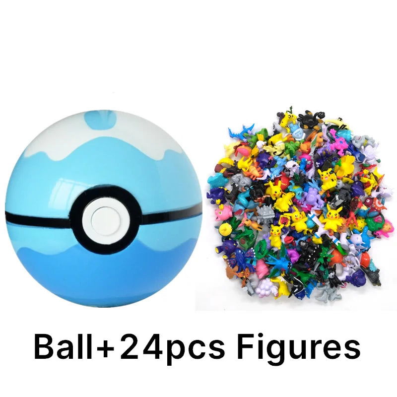 Funny Joy Pokemoning Toys 7Cm Elf Ball 2-3cm Anime Action PokeBall Figures Monster Toy Model Dolls Children Christmas Gift - Slobuy