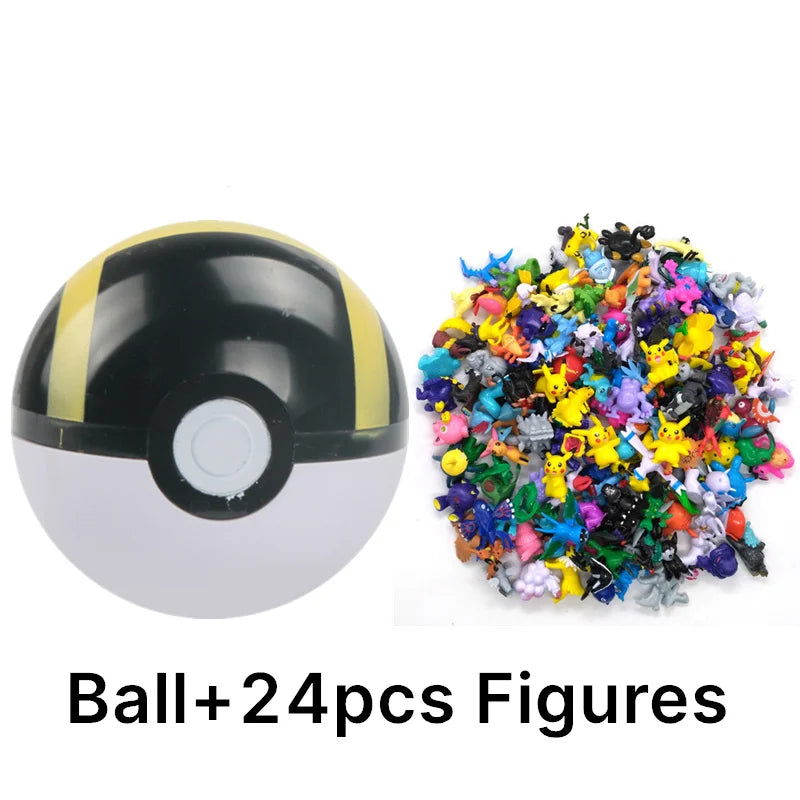 Funny Joy Pokemoning Toys 7Cm Elf Ball 2-3cm Anime Action PokeBall Figures Monster Toy Model Dolls Children Christmas Gift - Slobuy