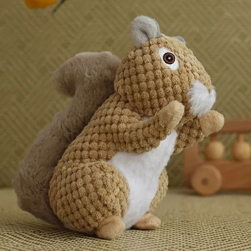 Funny Squirrel Koala Plush Dog Squeaky Toys Small Large Dogs Interactive Bite Resistant Toy Pets Accessories Supplies - Slobuy