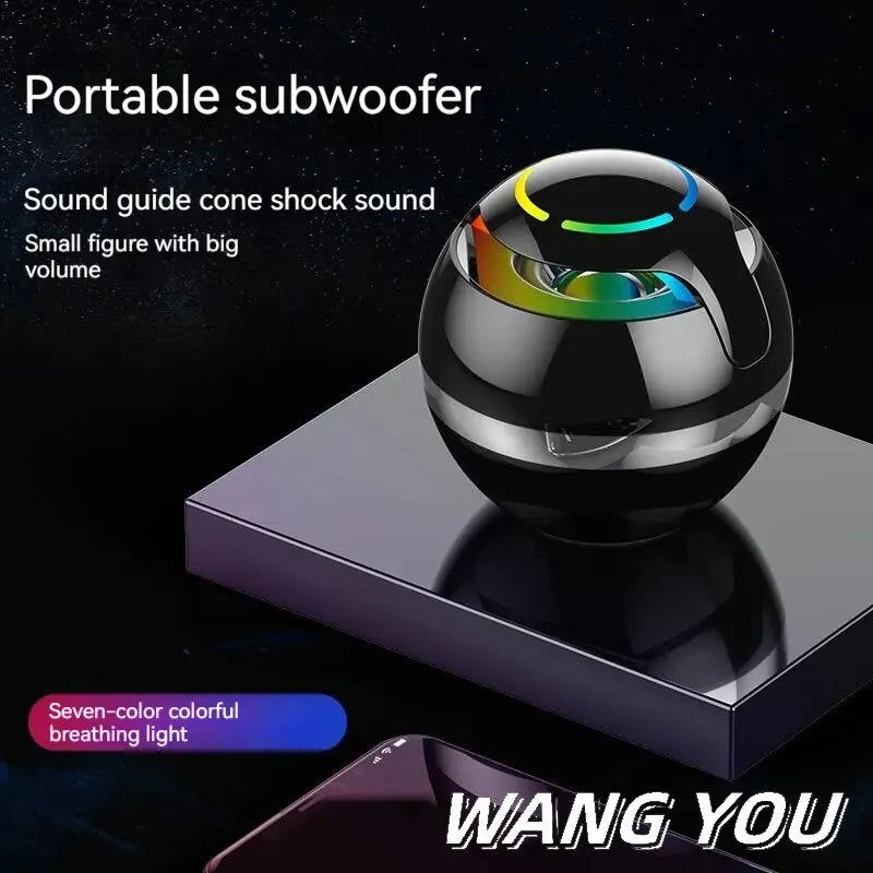 GS009 Globe Bluetooth Speaker Colorful Breathing Lights Flash With Music Portable Outdoor Home Card Mini Speakers - Slobuy