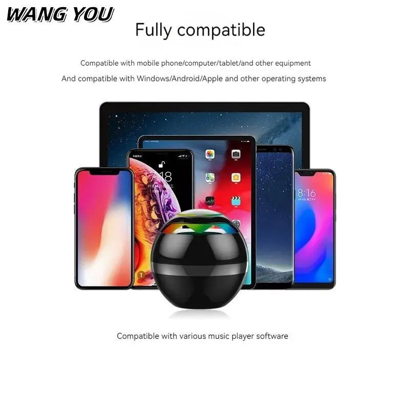 GS009 Globe Bluetooth Speaker Colorful Breathing Lights Flash With Music Portable Outdoor Home Card Mini Speakers - Slobuy