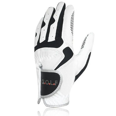 GVOVLVF Men's Golf Glove One Pc  2 Color Options Improved Grip System Cool Comfortable Blue White color left right hand NEW - Slobuy