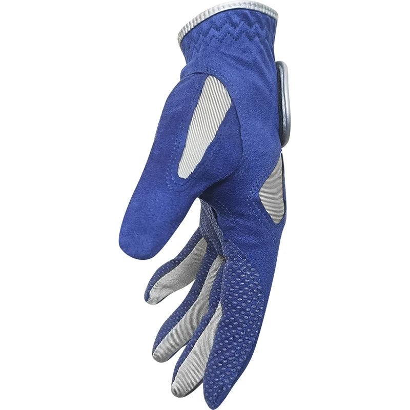 GVOVLVF Men's Golf Glove One Pc  2 Color Options Improved Grip System Cool Comfortable Blue White color left right hand NEW - Slobuy