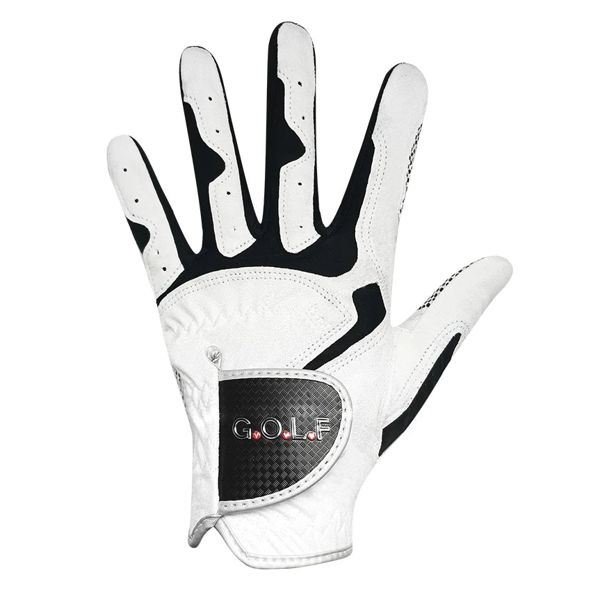 GVOVLVF Men's Golf Glove One Pc  2 Color Options Improved Grip System Cool Comfortable Blue White color left right hand NEW - Slobuy