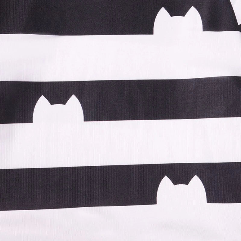Gabby Dollhouse Cartoon Children Black And White Stripe T-Shirt+Skirt+Bag Sets Kids Carnival Gabby Cats Costume Party Outfits 8Y - Slobuy