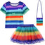 Gabby Dollhouse Cartoon Children Black And White Stripe T-Shirt+Skirt+Bag Sets Kids Carnival Gabby Cats Costume Party Outfits 8Y - Slobuy