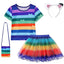 Gabby Dollhouse Cartoon Children Black And White Stripe T-Shirt+Skirt+Bag Sets Kids Carnival Gabby Cats Costume Party Outfits 8Y - Slobuy