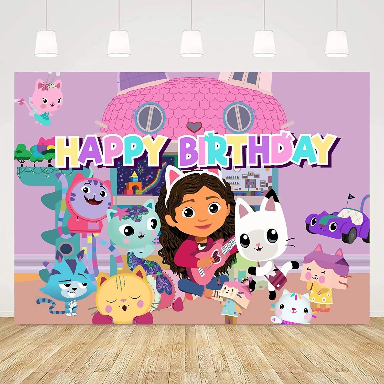 Gabby Dollhouse Cats Birthday Decoration Balloon Disposable Tableware Cat Balloons Kids Gabby Doll House Figures Party Supplies - Slobuy